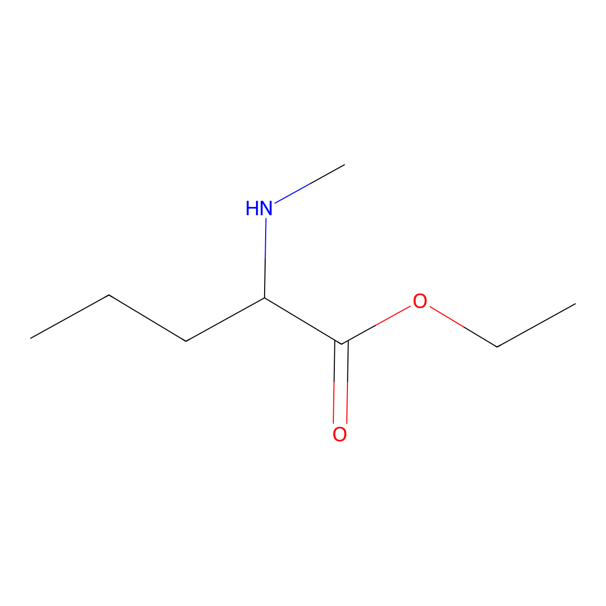ethyl (2S)-2-(methylamino)pentanoate molecular structure, CAS 1497398-47-6