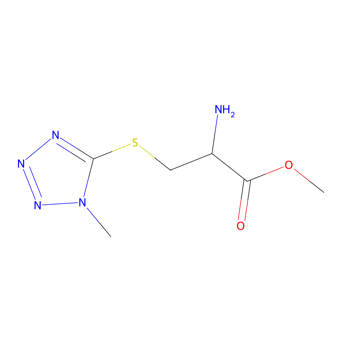 methyl S-(1-methyl-1H-tetrazol-5-yl)cysteinate molecular structure, CAS 1497399-01-5