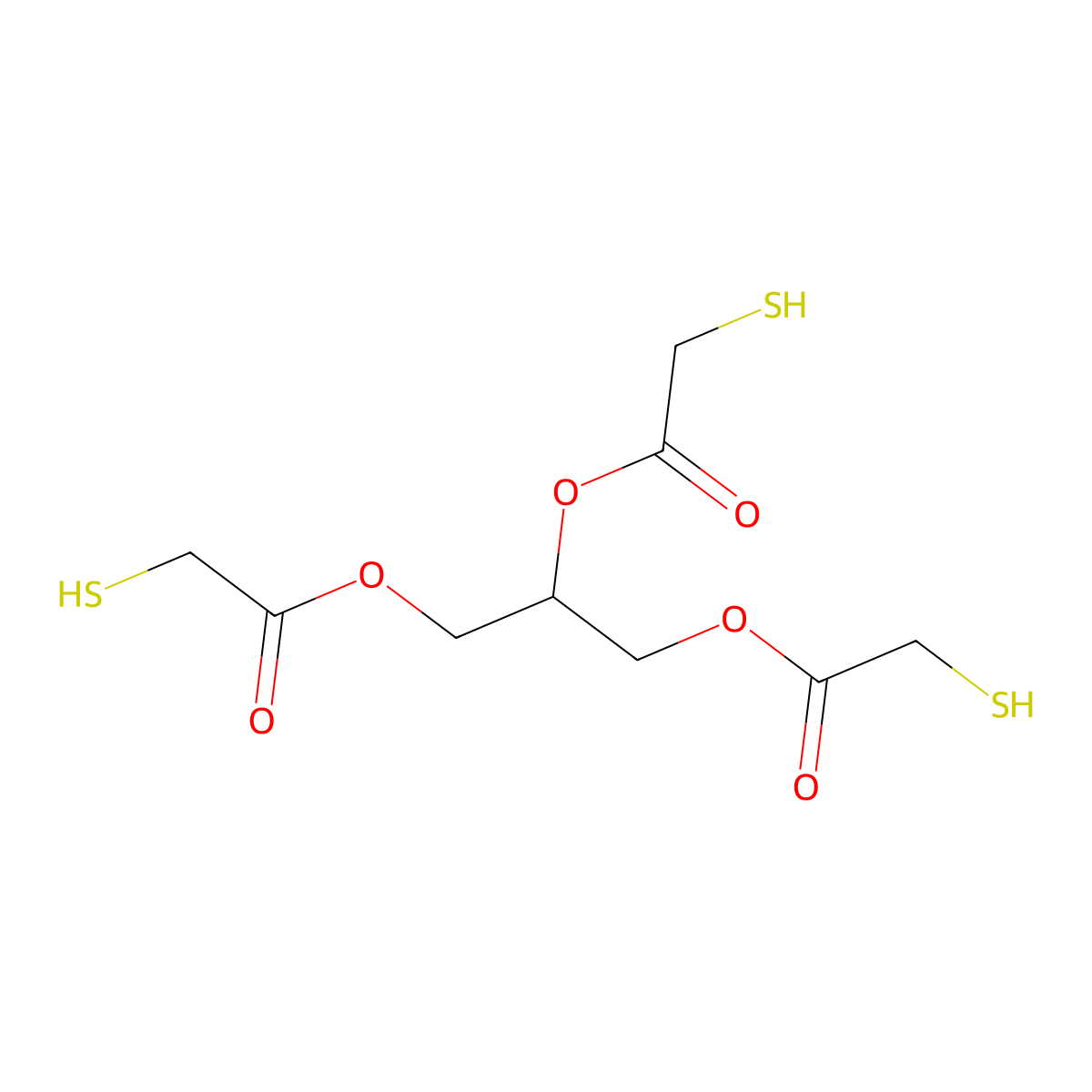 1,2,3-Propanetriyl tris(mercaptoacetate) molecular structure, CAS 14974-53-9