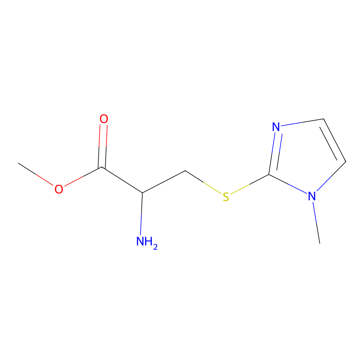 Methyl s-(1-methyl-1h-imidazol-2-yl)cysteinate molecular structure, CAS 1497403-06-1