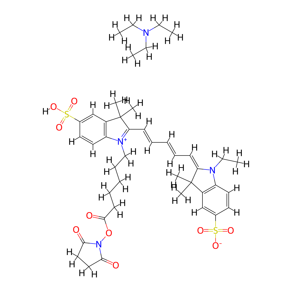 CY5-SE triethylamine salt molecular structure, CAS 1497420-70-8