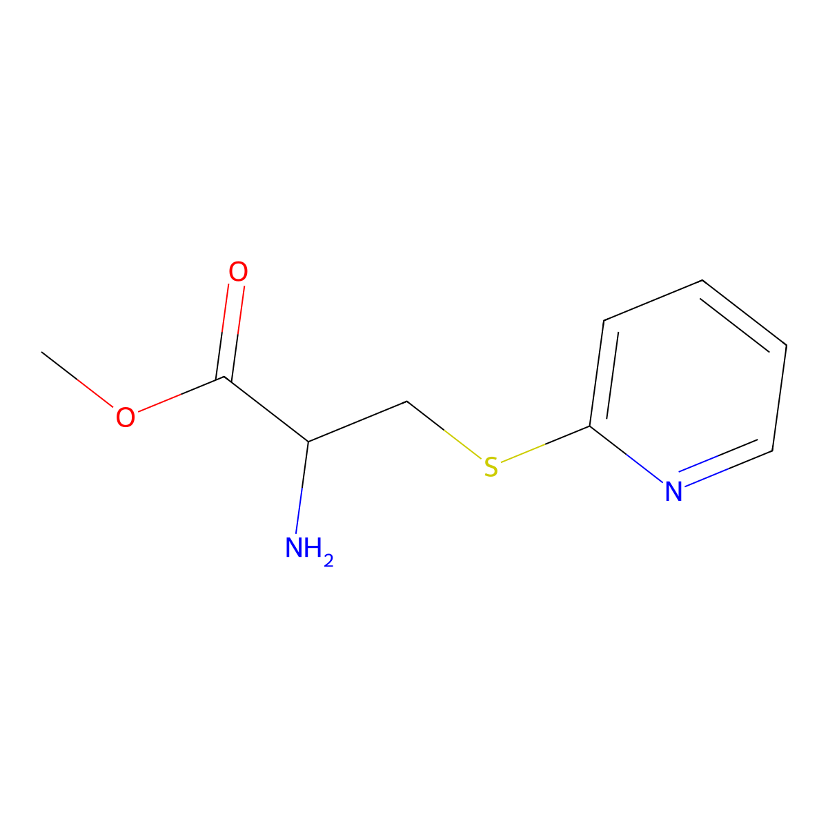 Methyl S-(pyridin-2-yl)cysteinate molecular structure, CAS 1497428-30-4