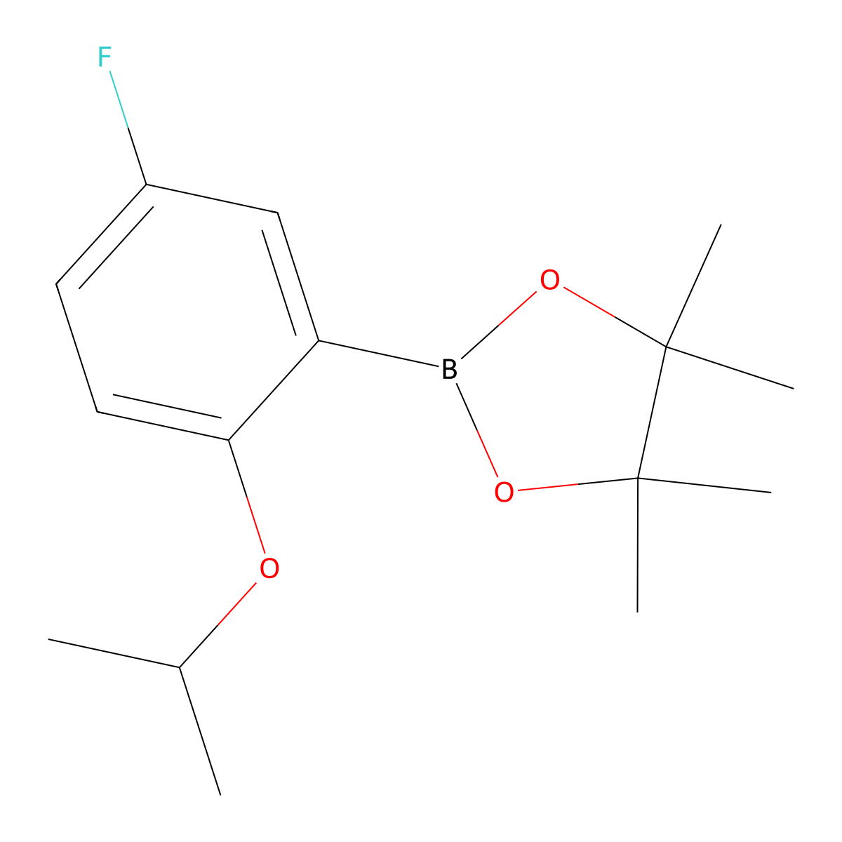 5-Fluoro-2-isopropoxyphenylboronic acid pinacol ester molecular structure, CAS 1497435-85-4