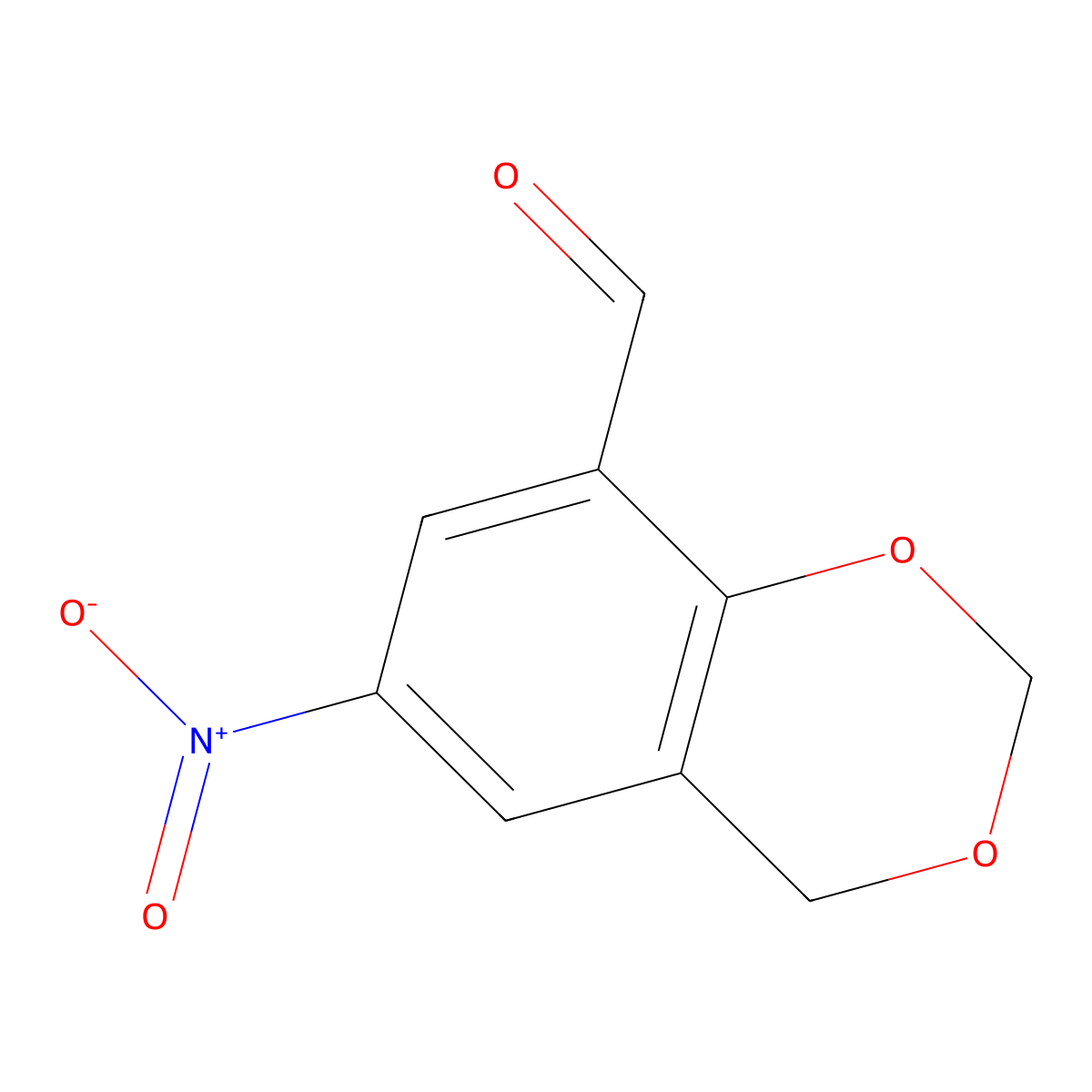 6-Nitro-2,4-dihydro-1,3-benzodioxine-8-carbaldehyde molecular structure, CAS 149744-61-6