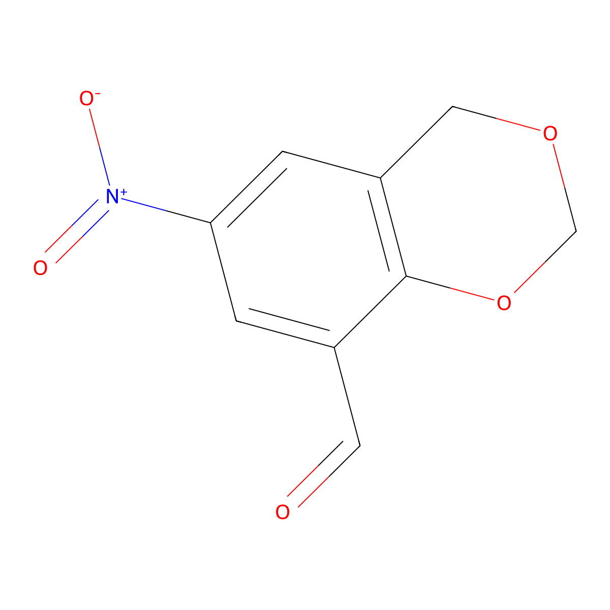 6-Nitro-2,4-dihydro-1,3-benzodioxine-8-carbaldehyde molecular structure, CAS 149744-61-6