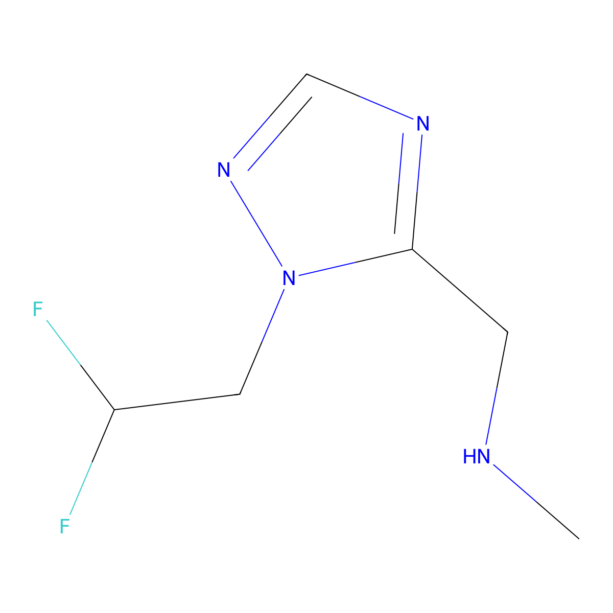 ((1-(2,2-difluoroethyl)-1H-1,2,4-triazol-5-yl)methyl)(methyl)amine molecular structure, CAS 1497455-41-0
