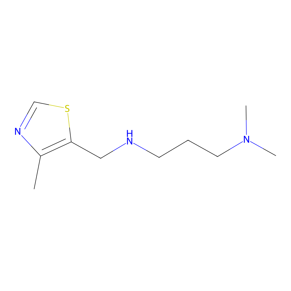 [3-(Dimethylamino)propyl][(4-methyl-1,3-thiazol-5-yl)methyl]amine molecular structure, CAS 1497455-70-5
