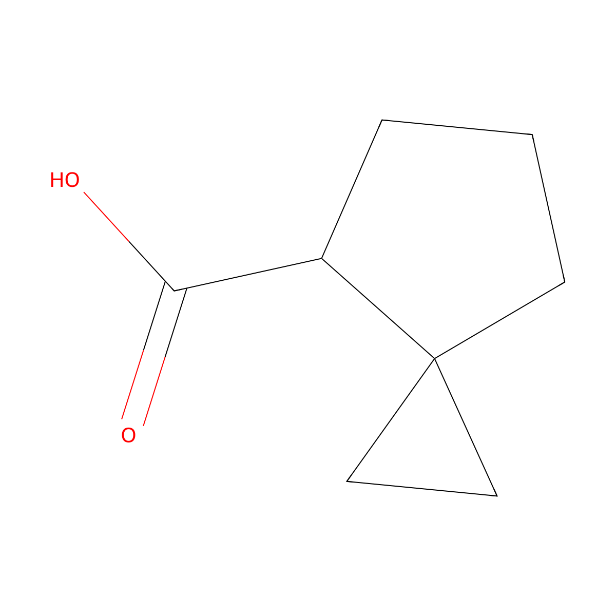 Spiro[2.4]heptane-4-carboxylic acid molecular structure, CAS 1497476-15-9
