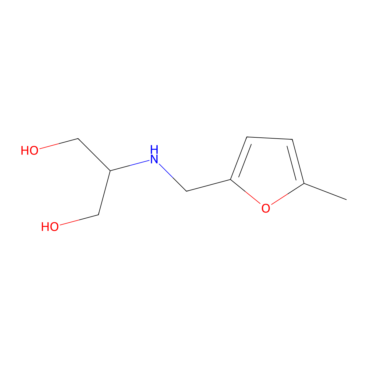 2-{[(5-Methylfuran-2-yl)methyl]amino}propane-1,3-diol molecular structure, CAS 1497476-22-8
