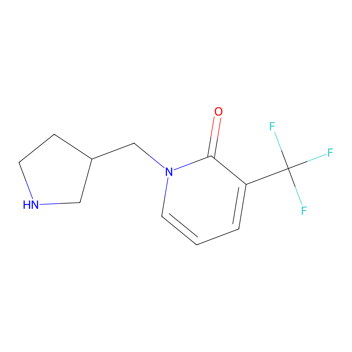 1-(pyrrolidin-3-ylmethyl)-3-(trifluoromethyl)pyridin-2(1H)-one molecular structure, CAS 1497563-89-9