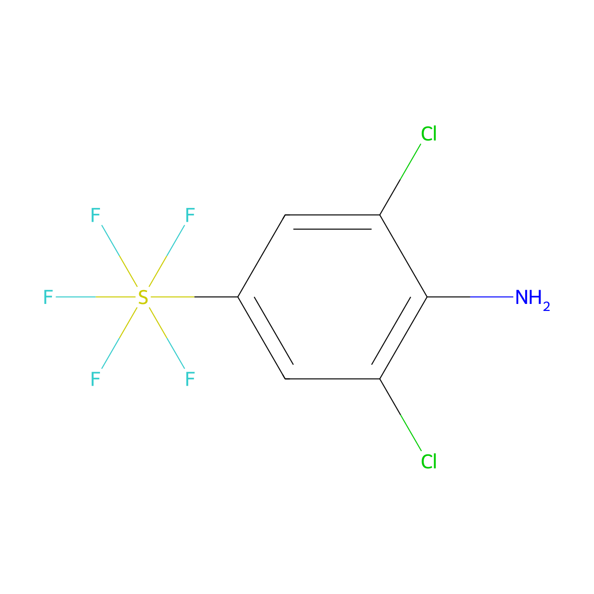 2,6-Dichloro-4-(pentafluorosulfur)aniline molecular structure, CAS 149757-20-0