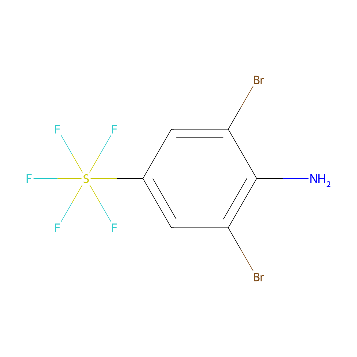 2,6-Dibromo-4-(pentafluoro-lambda6-sulfanyl)aniline molecular structure, CAS 149757-22-2