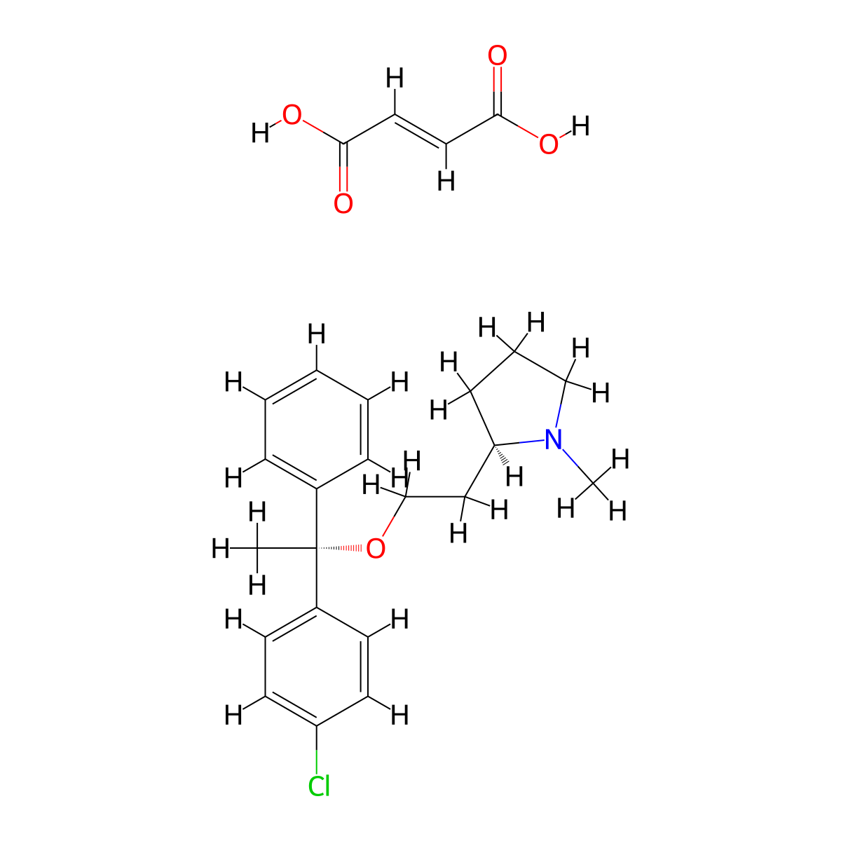 Clemastine Fumarate molecular structure, CAS 14976-57-9