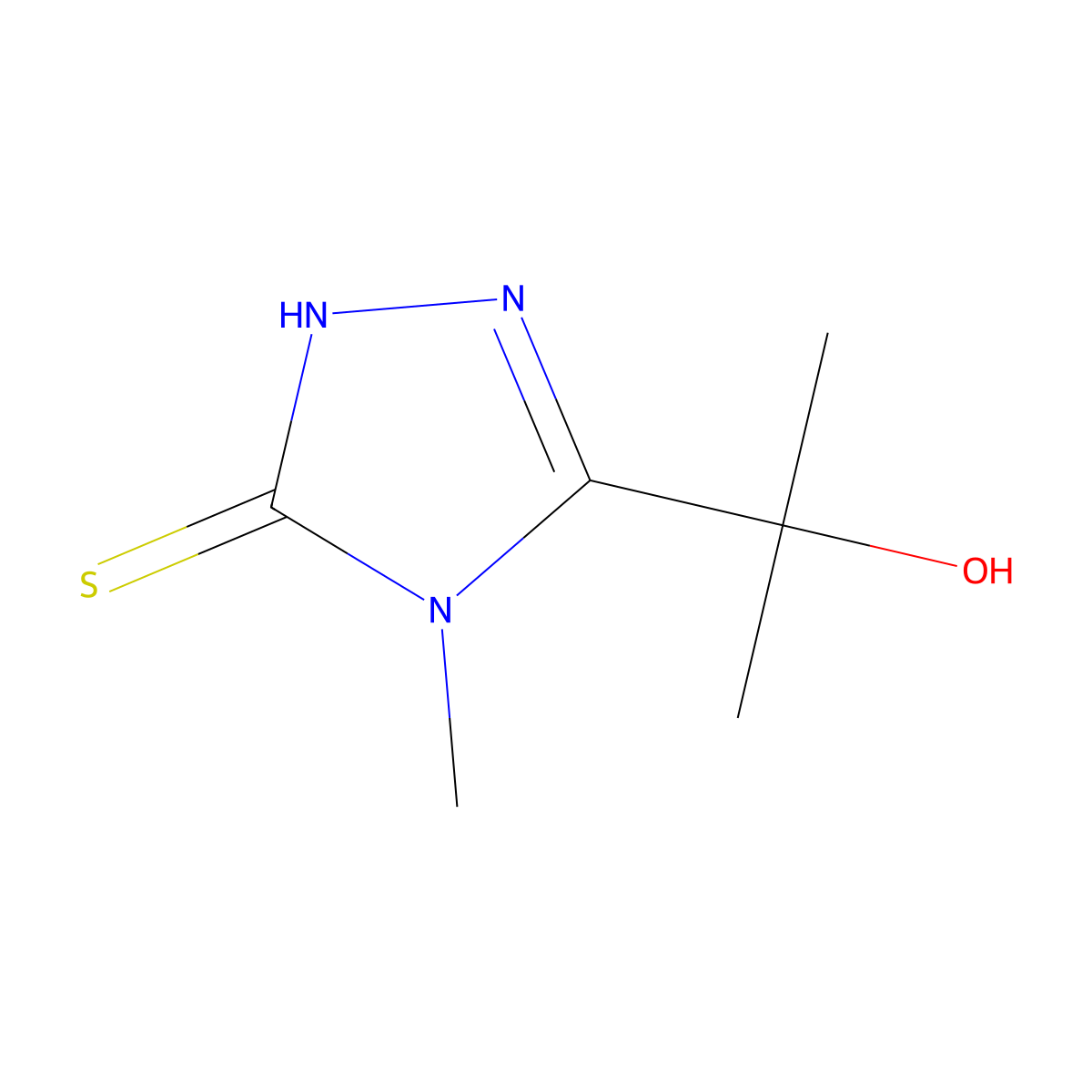 5-(2-Hydroxypropan-2-yl)-4-methyl-2,4-dihydro-3H-1,2,4-triazole-3-thione molecular structure, CAS 149762-23-2