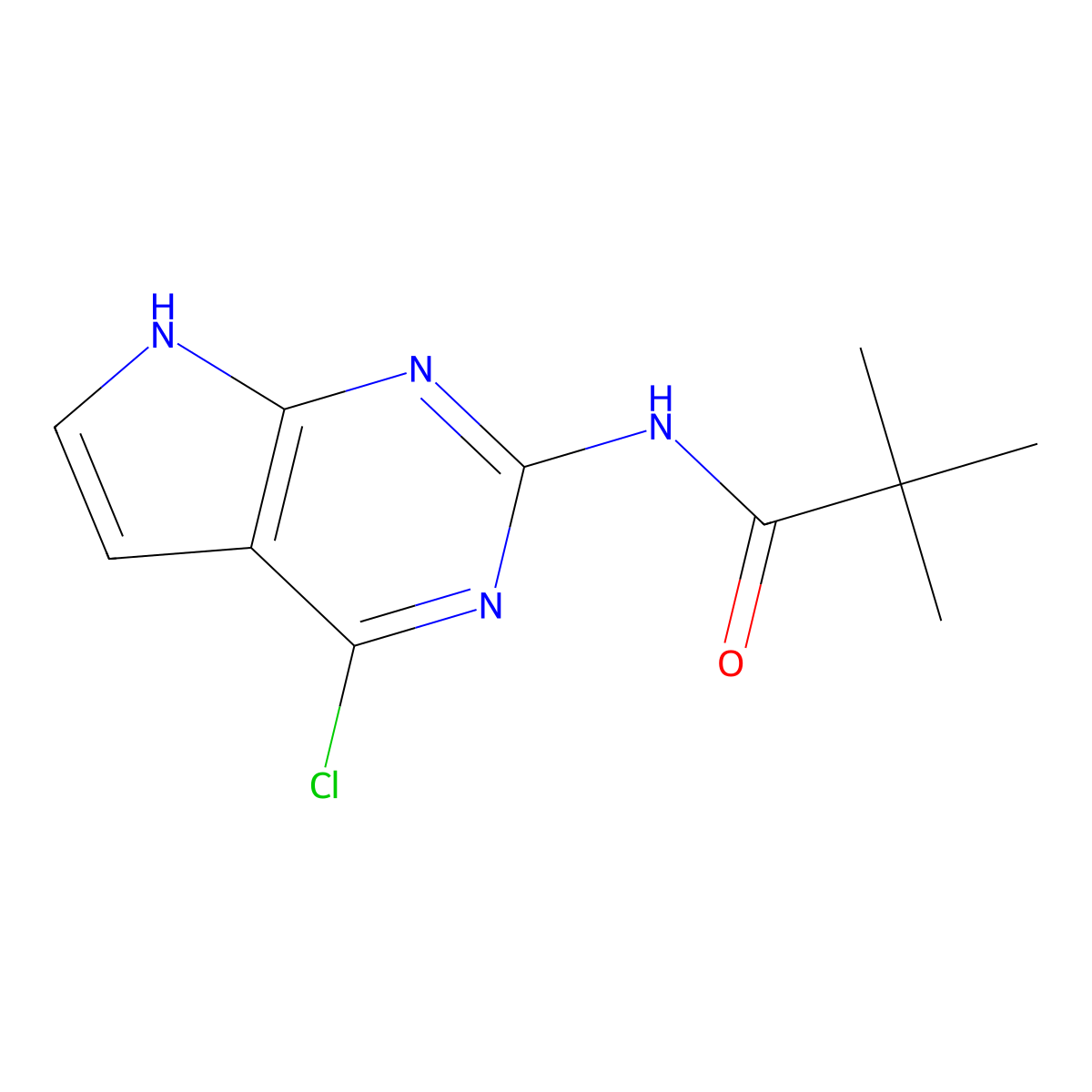 N-(4-Chloro-7H-pyrrolo[2,3-d]pyrimidin-2-yl)-2,2-dimethylpropionamide molecular structure, CAS 149765-15-1