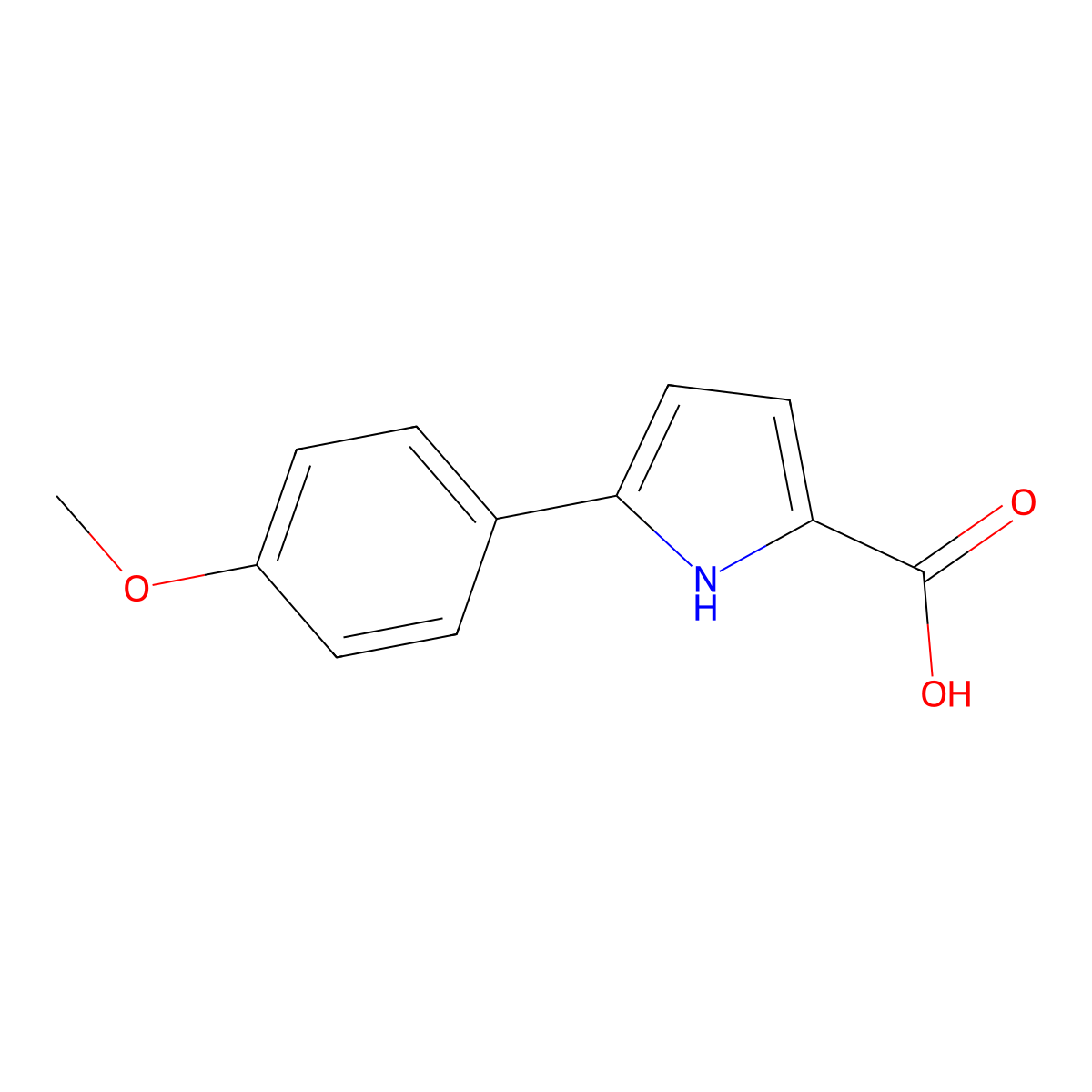 5-(4-Methoxyphenyl)-1H-pyrrole-2-carboxylic acid molecular structure, CAS 149769-78-8