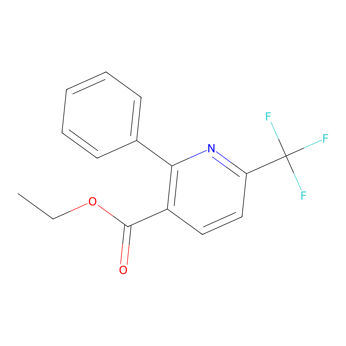 2-Phenyl-6-trifluoromethyl-nicotinic acid ethyl ester molecular structure, CAS 149770-27-4