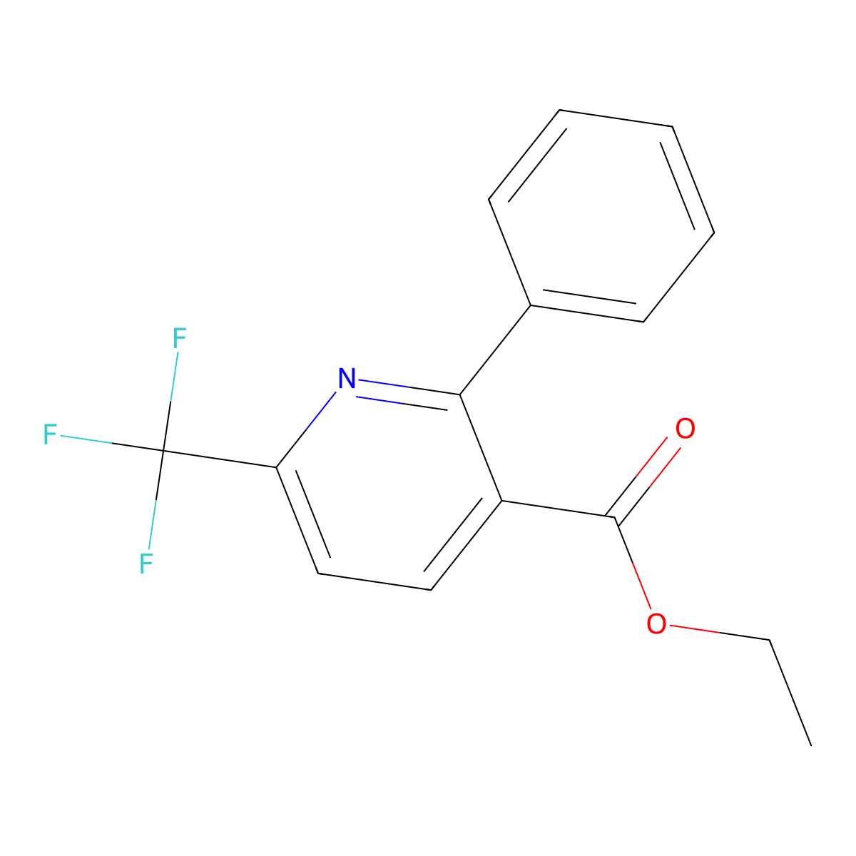 2-Phenyl-6-trifluoromethyl-nicotinic acid ethyl ester molecular structure, CAS 149770-27-4