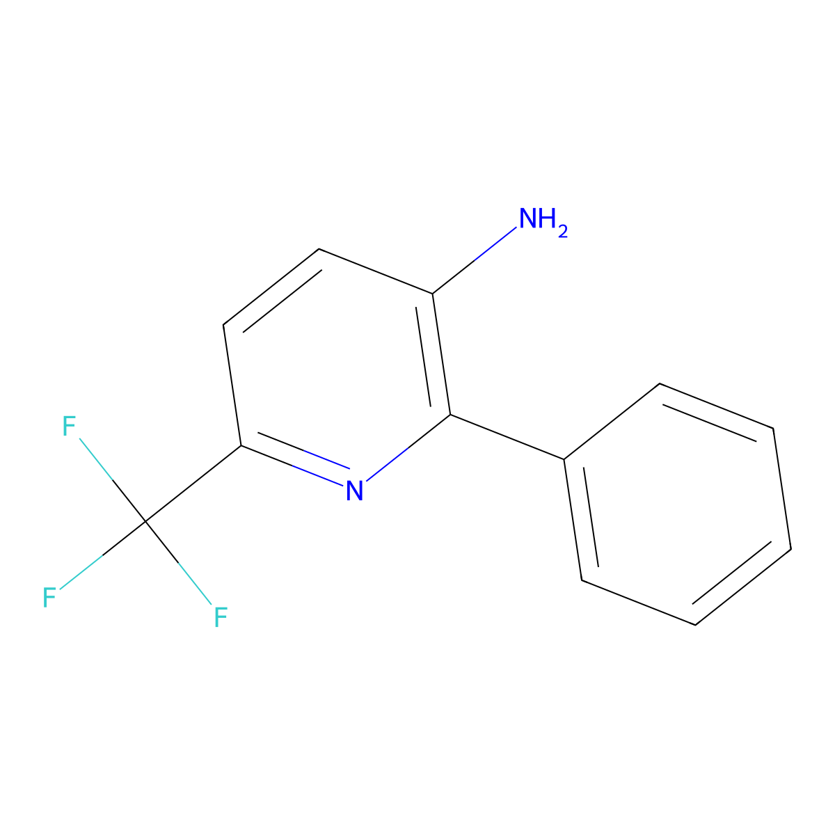3-Amino-2-phenyl-6-(trifluoromethyl)pyridine molecular structure, CAS 149770-38-7