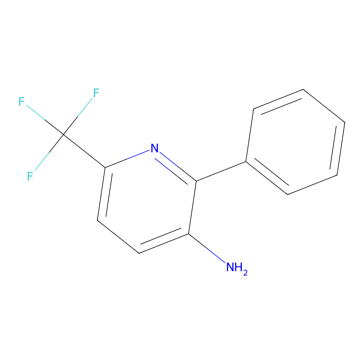 3-Amino-2-phenyl-6-(trifluoromethyl)pyridine molecular structure, CAS 149770-38-7