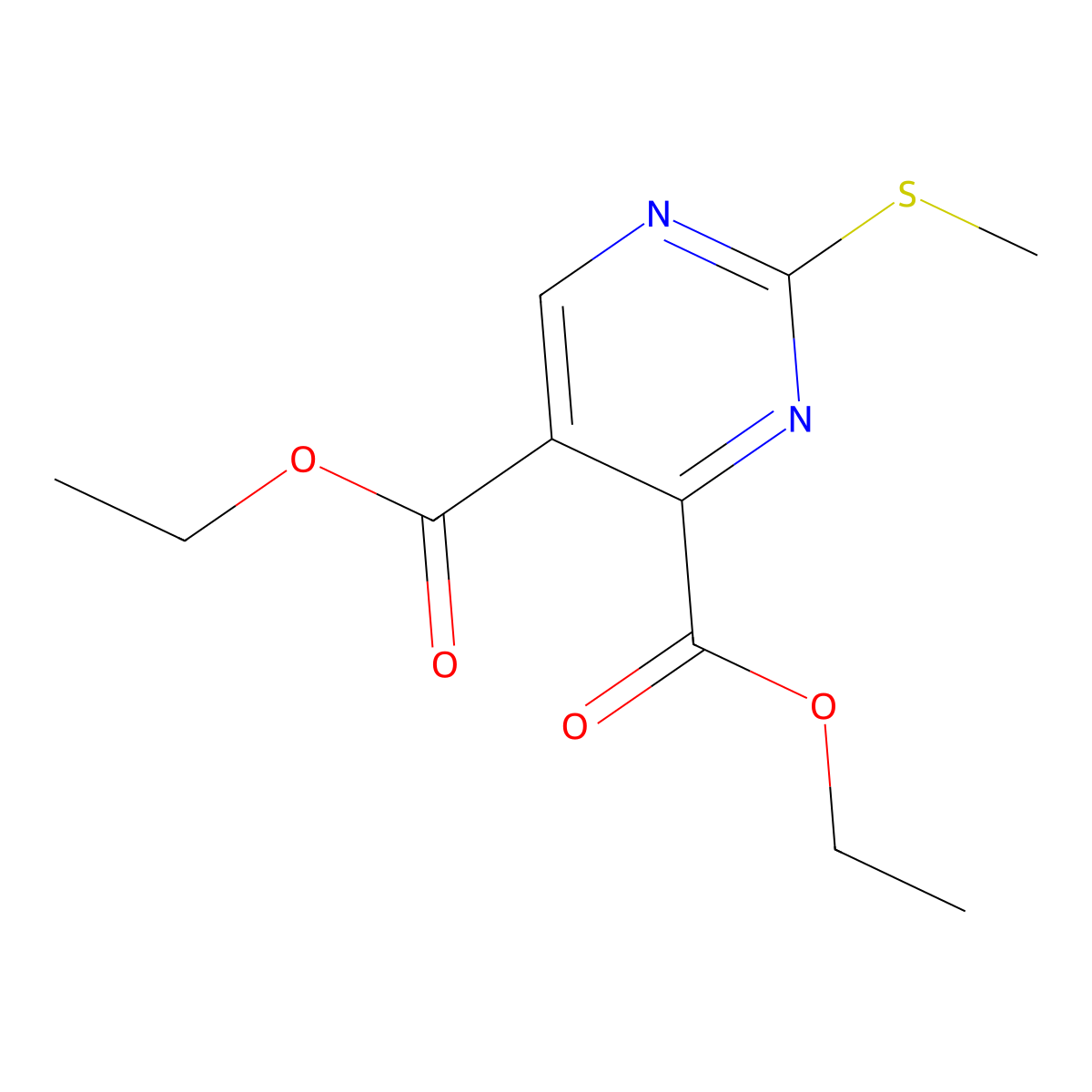 Diethyl 2-(methylthio)-4,5-pyrimidinedicarboxylate molecular structure, CAS 149771-08-4