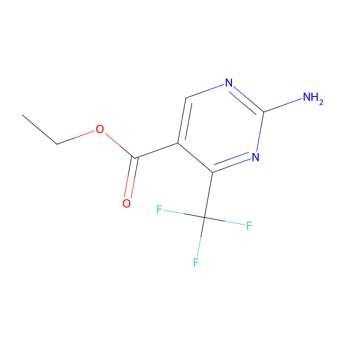 Ethyl 2-amino-4-(trifluoromethyl)-5-pyrimidinecarboxylate molecular structure, CAS 149771-09-5