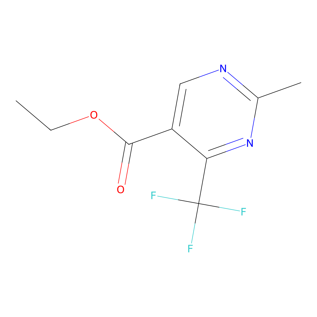 Ethyl 2-methyl-4-(trifluoromethyl)pyrimidine-5-carboxylate molecular structure, CAS 149771-10-8