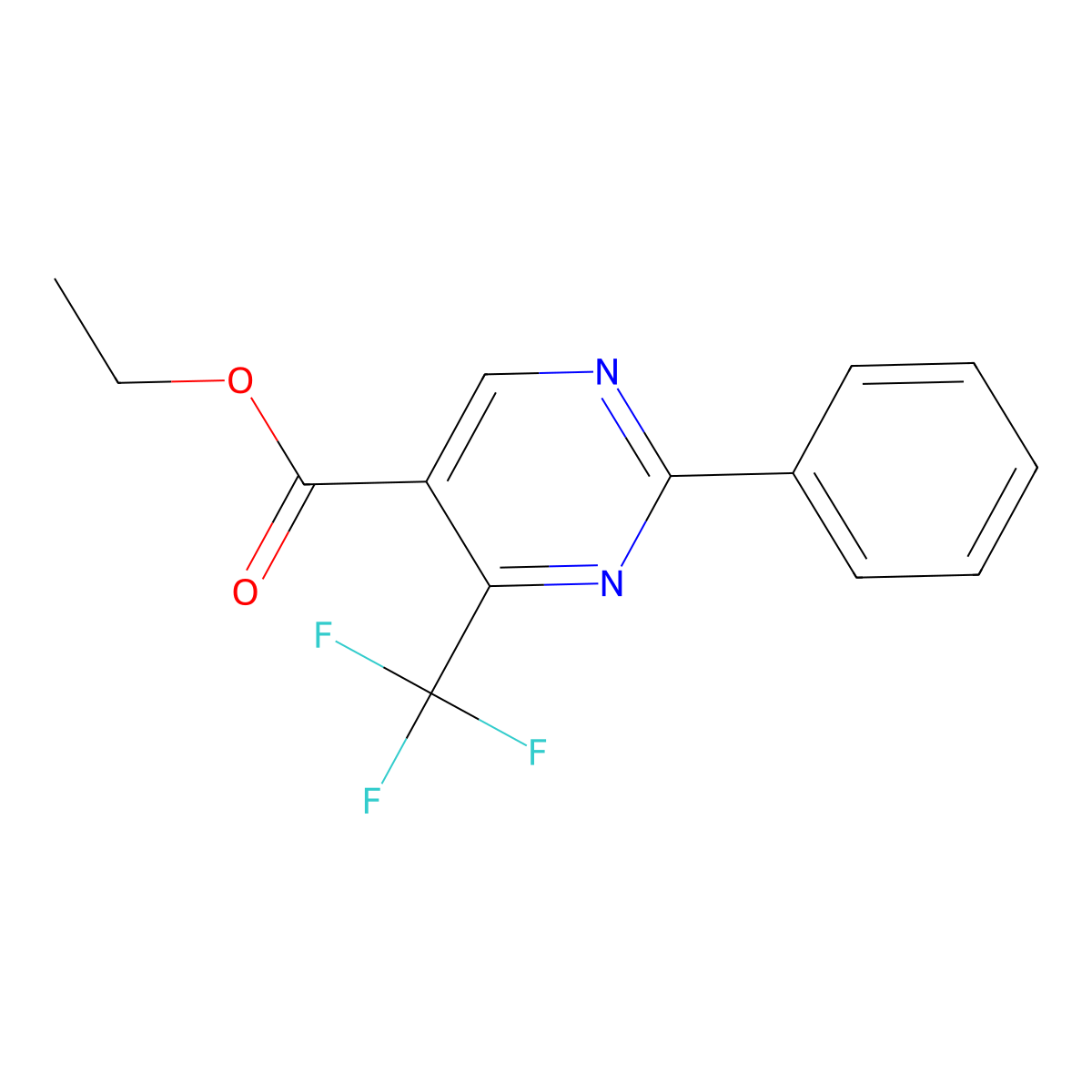 Ethyl 2-phenyl-4-(trifluoromethyl)pyrimidine-5-carboxylate molecular structure, CAS 149771-11-9
