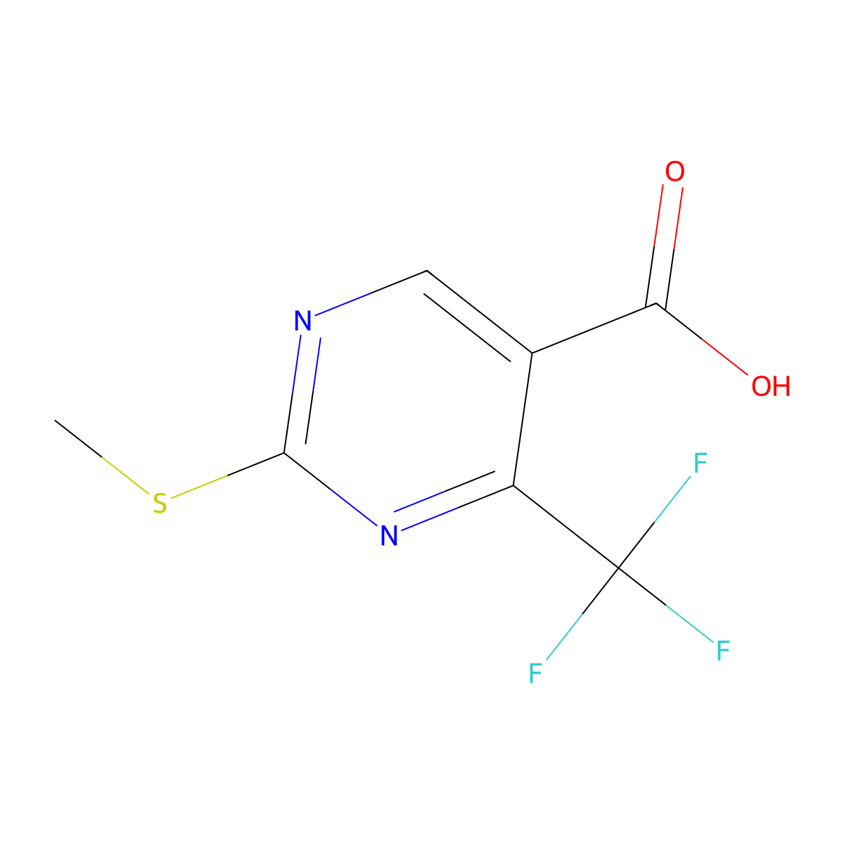 2-(Methylthio)-4-(trifluoromethyl)pyrimidine-5-carboxylic acid molecular structure, CAS 149771-17-5