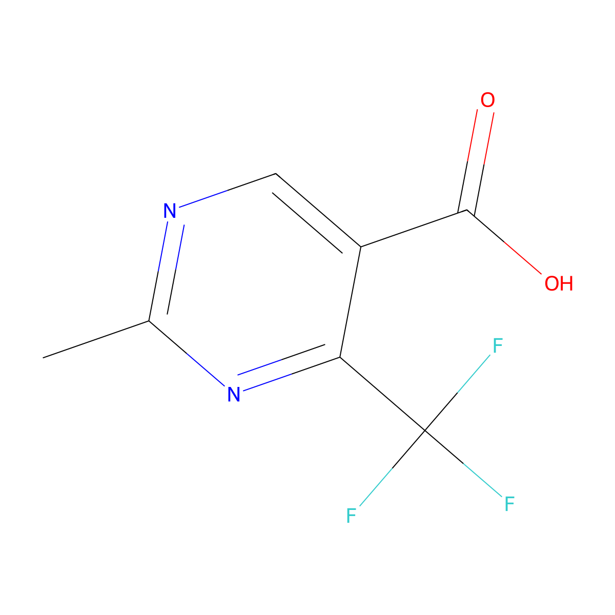 2-Methyl-4-(trifluoromethyl)pyrimidine-5-carboxylic acid molecular structure, CAS 149771-24-4