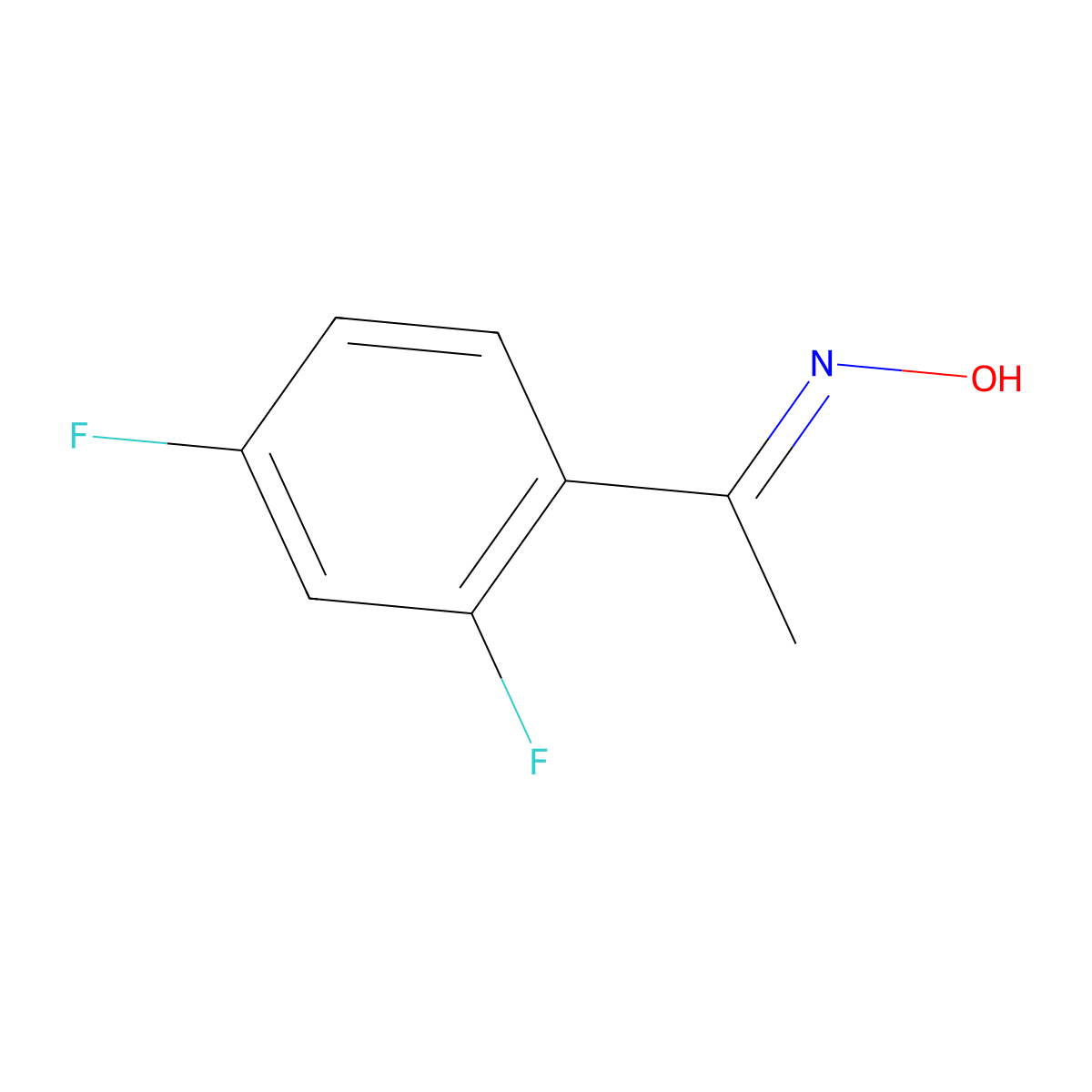 2',4'-Difluoroacetophenone oxime molecular structure, CAS 149773-86-4