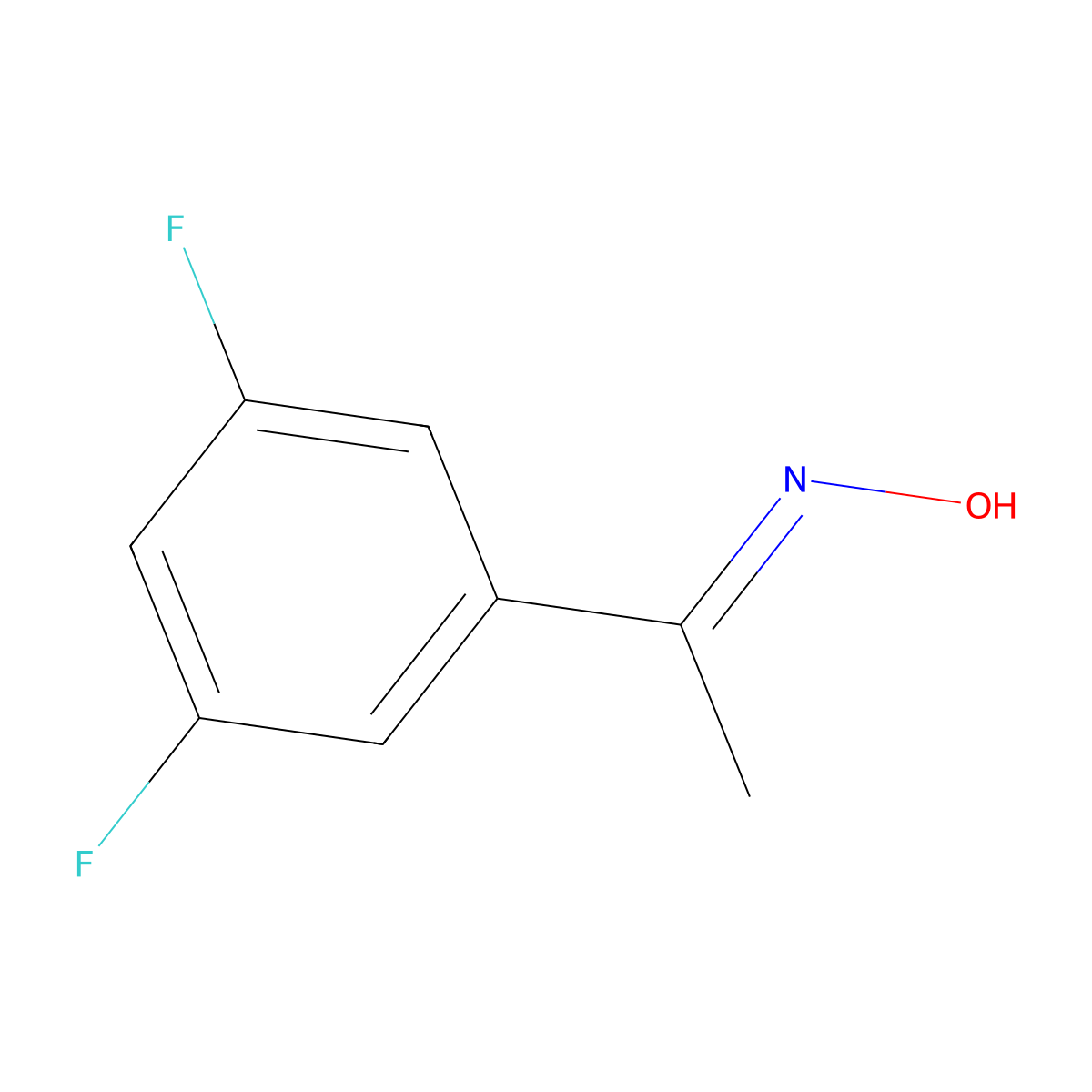 3',5'-Difluoroacetophenone oxime molecular structure, CAS 149773-89-7