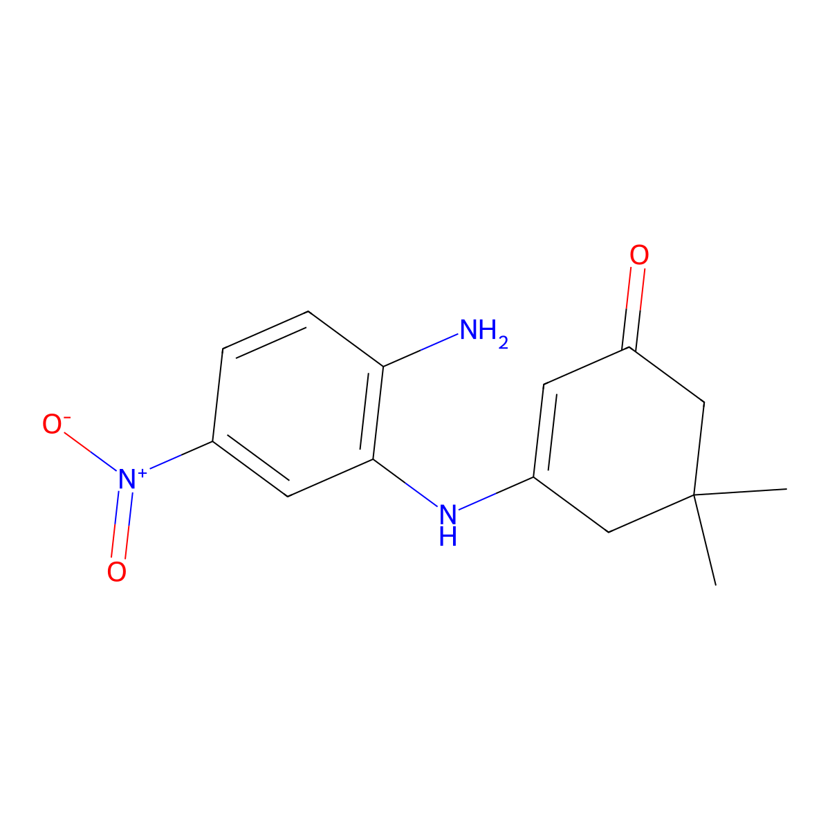 3-(2-Amino-5-nitroanilino)-5,5-dimethylcyclohex-2-en-1-one molecular structure, CAS 149774-57-2