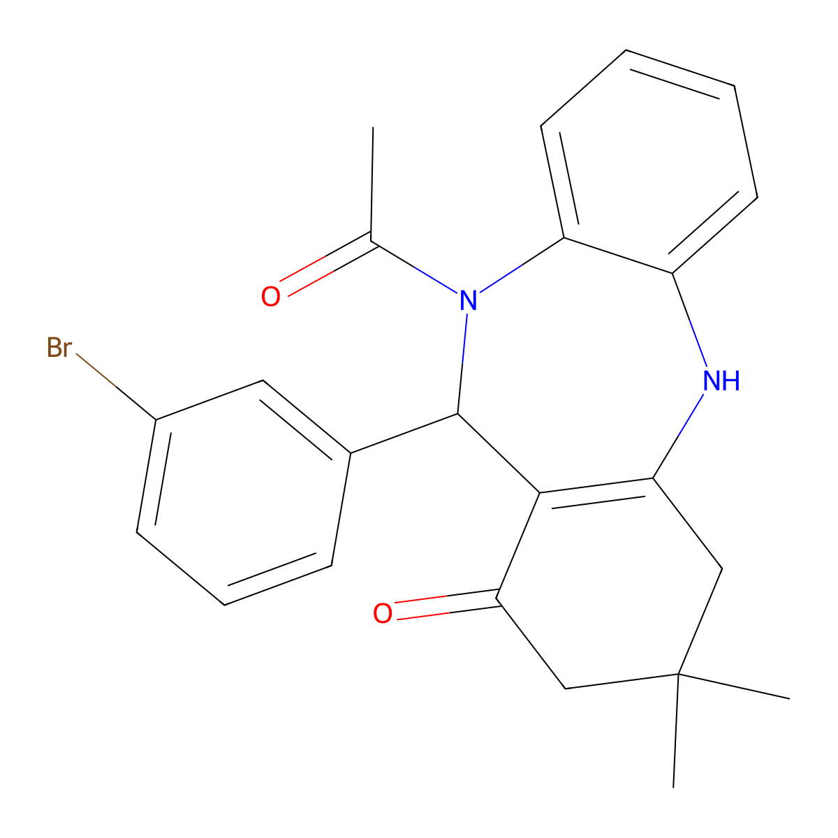 5-Acetyl-6-(3-bromophenyl)-9,9-dimethyl-6,8,10,11-tetrahydrobenzo[b][1,4]benzodiazepin-7-one molecular structure, CAS 149774-82-3