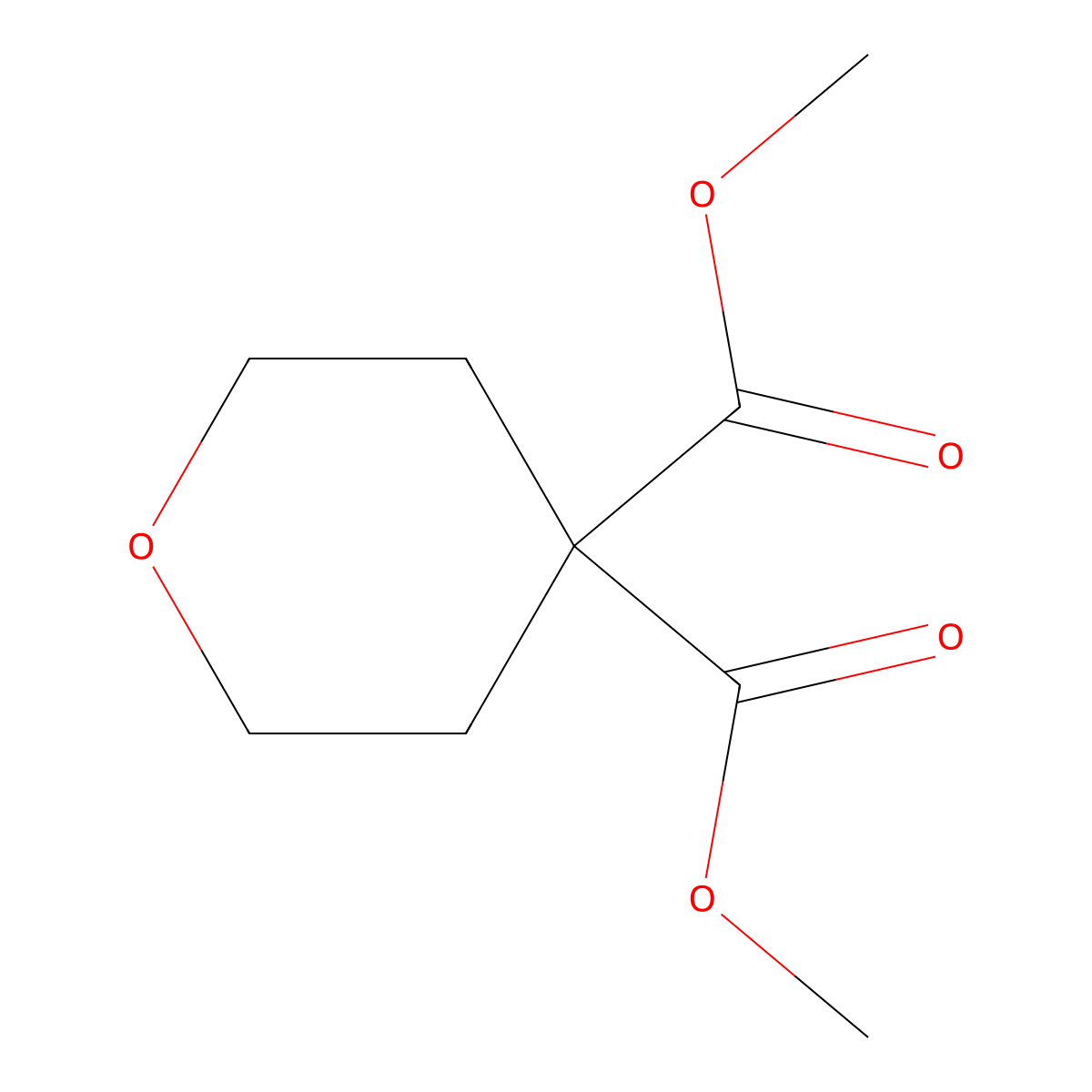 Dimethyl Tetrahydropyran-4,4-dicarboxylate molecular structure, CAS 149777-00-4