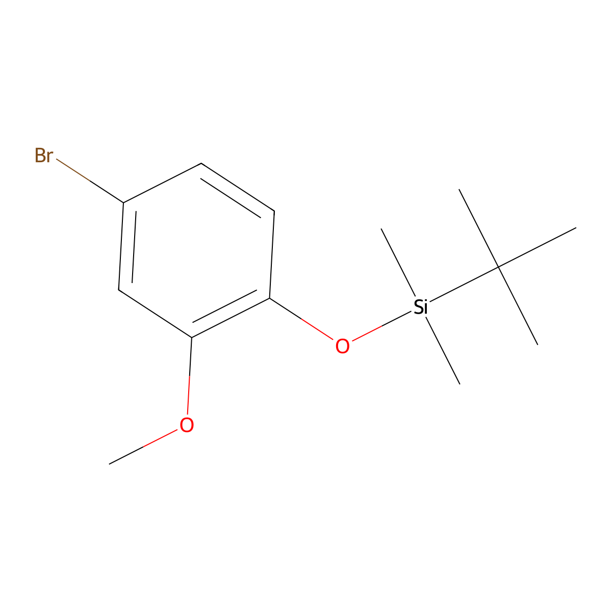 1-Bromo-4-(tert-butyldimethylsilyloxy)-3-methoxybenzene molecular structure, CAS 149777-72-0