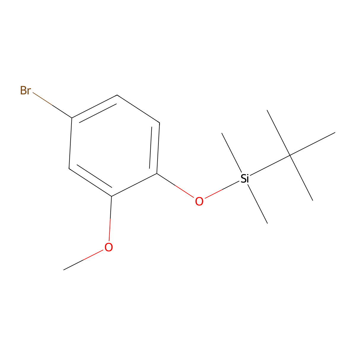 1-Bromo-4-(tert-butyldimethylsilyloxy)-3-methoxybenzene molecular structure, CAS 149777-72-0