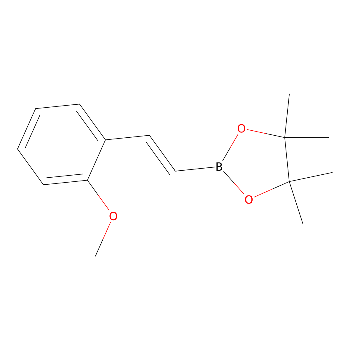 (E)-2-(2-Methoxystyryl)-4,4,5,5-tetramethyl-1,3,2-dioxaborolane molecular structure, CAS 149777-81-1