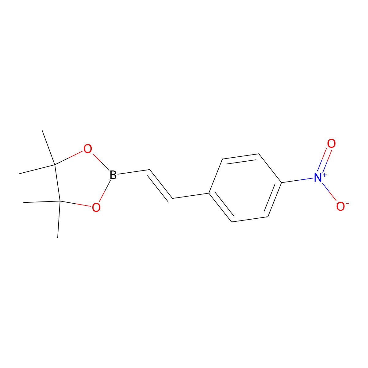 4,4,5,5-Tetramethyl-2-((1E)-2-(4-nitrophenyl)ethenyl)-1,3,2-dioxaborolane molecular structure, CAS 149777-86-6