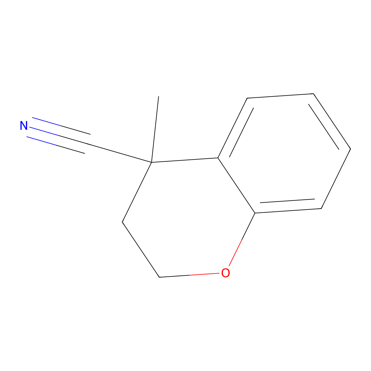 4-methyl-3,4-dihydro-2H-1-benzopyran-4-carbonitrile molecular structure, CAS 1497783-90-0