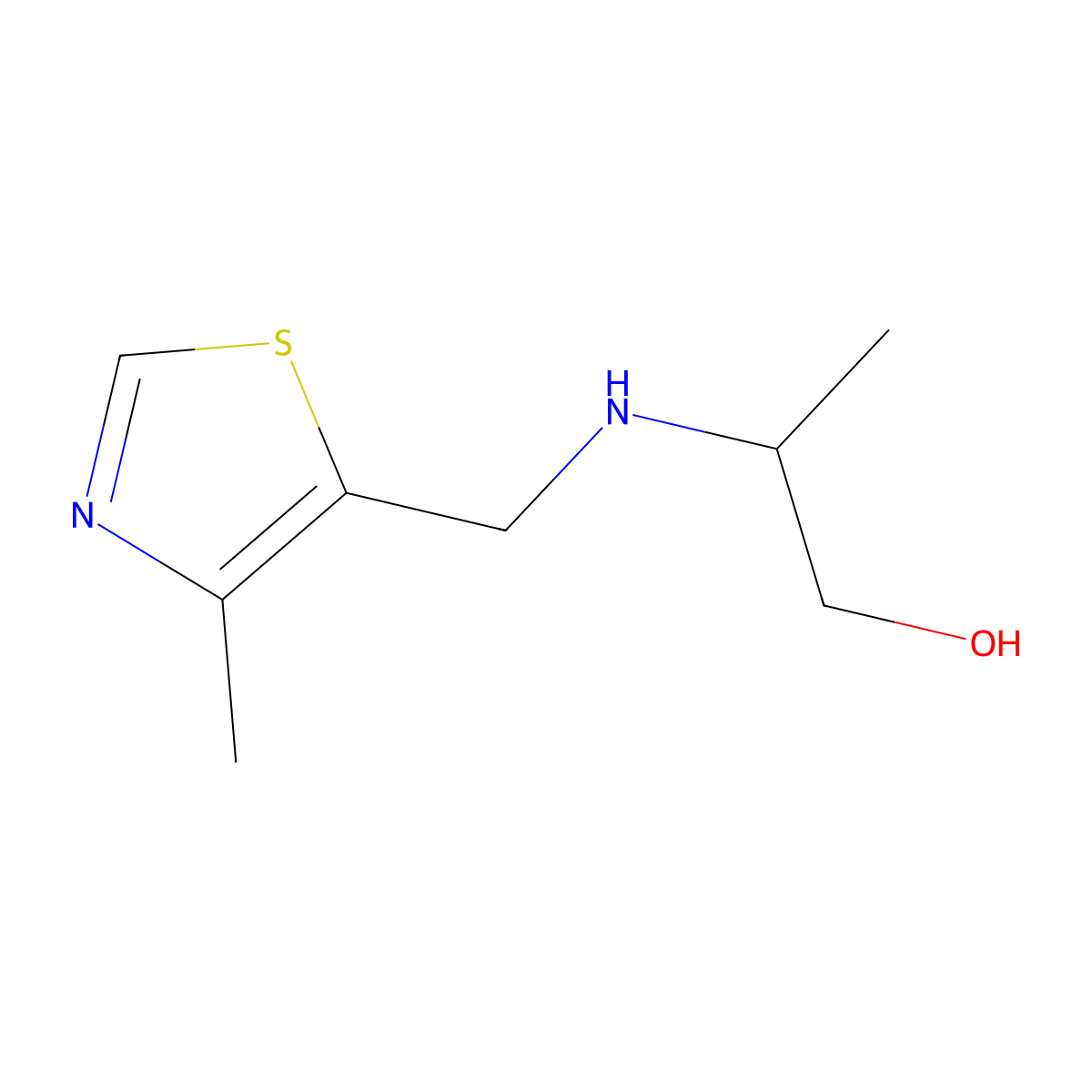2-{[(4-Methyl-1,3-thiazol-5-yl)methyl]amino}propan-1-ol molecular structure, CAS 1497786-56-7