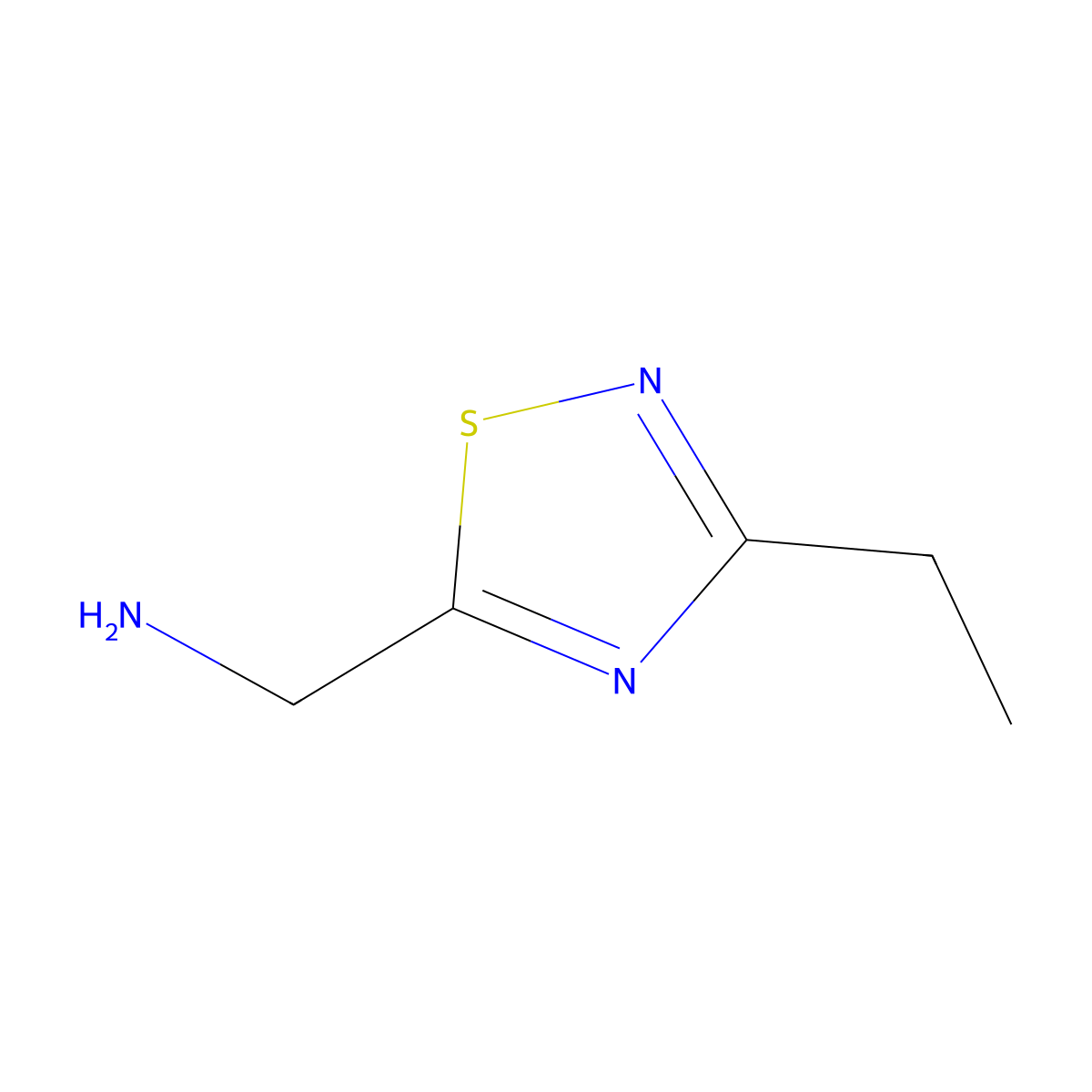 1-(3-Ethyl-1,2,4-thiadiazol-5-yl)methanamine molecular structure, CAS 1497787-69-5