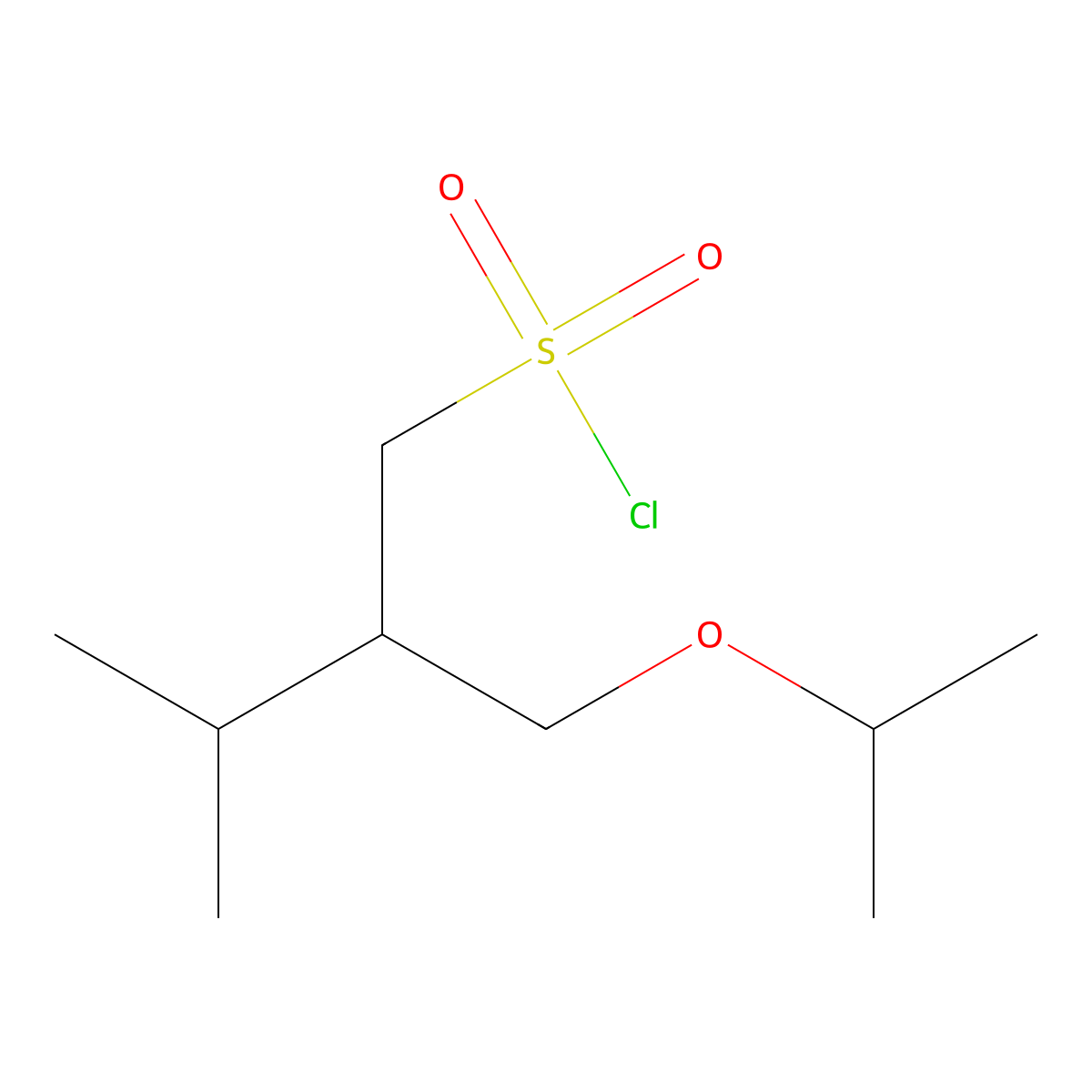 2-(Isopropoxymethyl)-3-methylbutane-1-sulfonyl chloride molecular structure, CAS 1497792-33-2