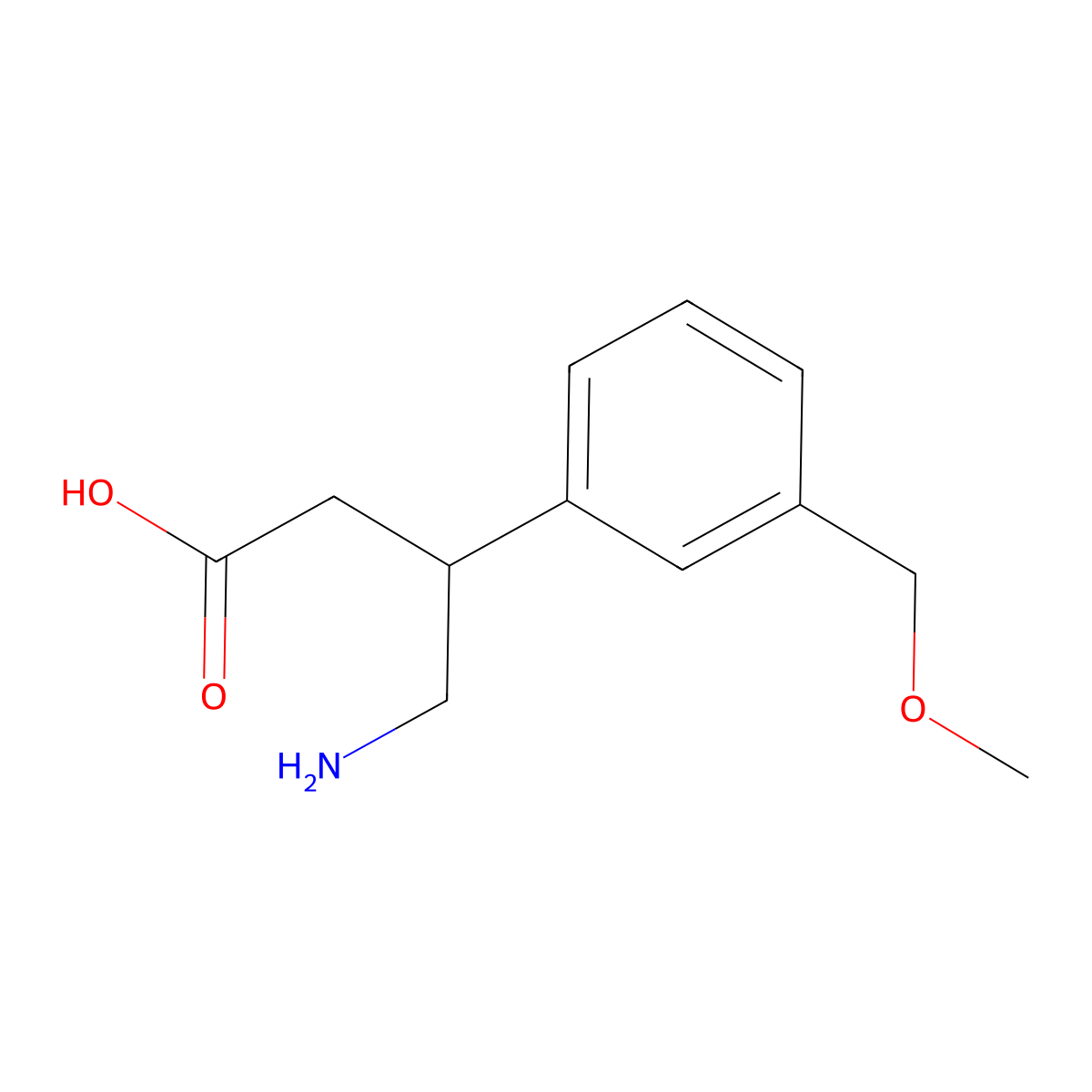 4-Amino-3-(3-(methoxymethyl)phenyl)butanoic acid molecular structure, CAS 1497825-70-3