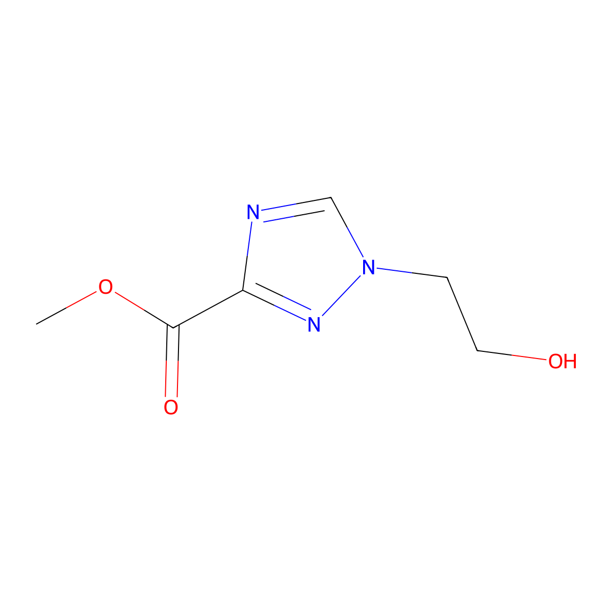methyl 1-(2-hydroxyethyl)-1H-1,2,4-triazole-3-carboxylate molecular structure, CAS 1497870-45-7