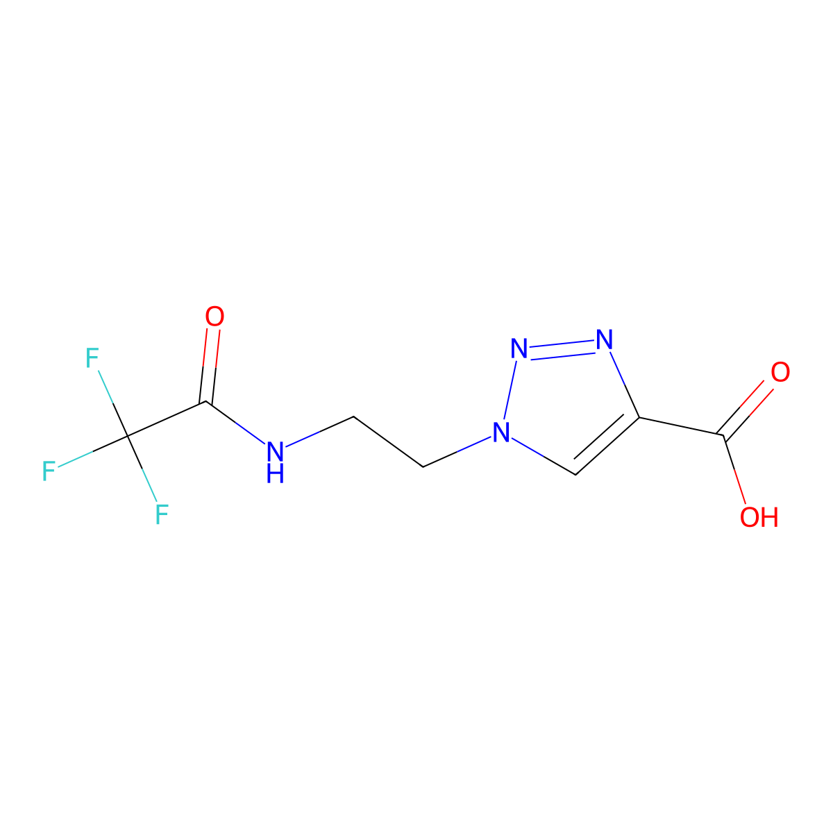 1-[2-(trifluoroacetamido)ethyl]-1H-1,2,3-triazole-4-carboxylic acid molecular structure, CAS 1497886-35-7