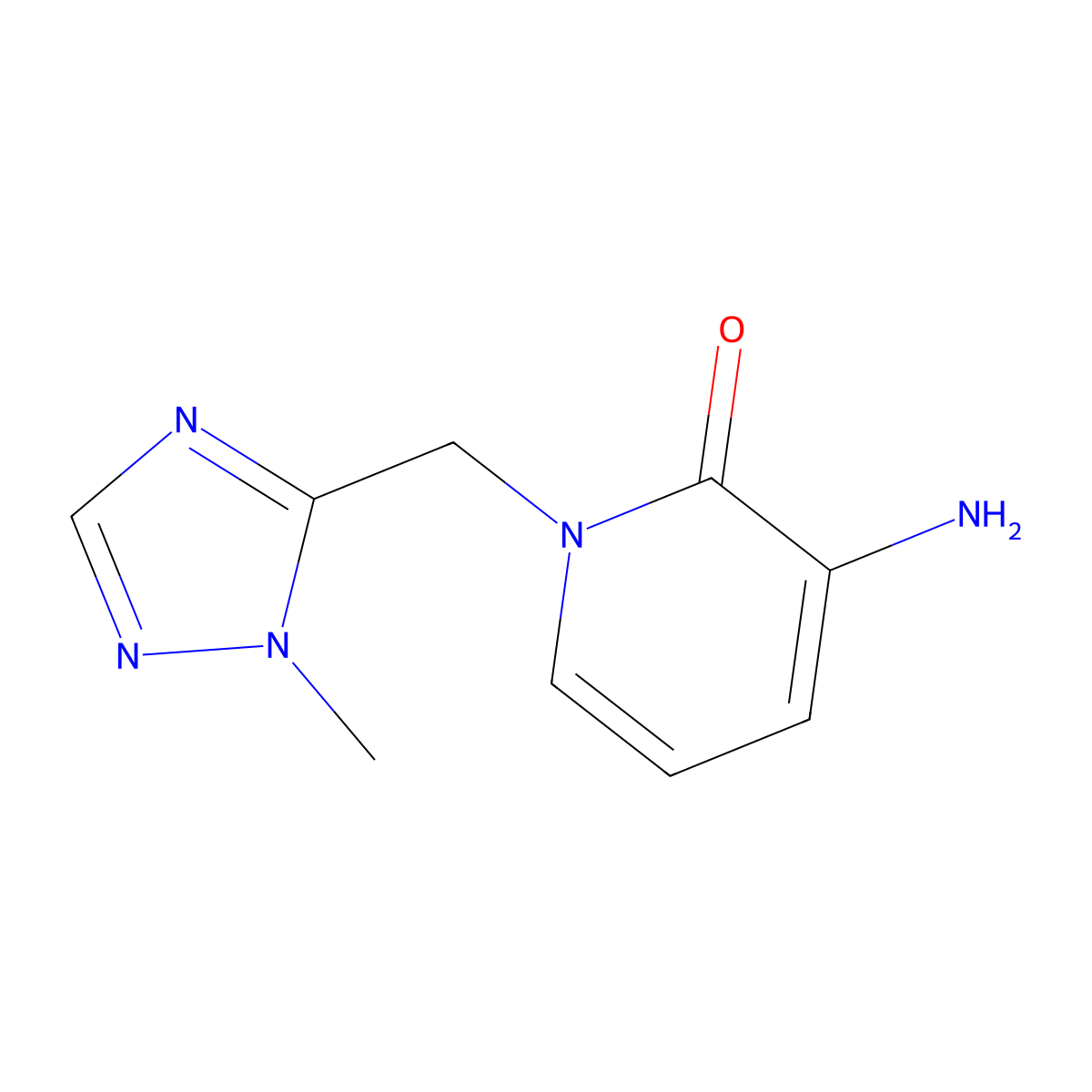 3-Amino-1-((1-methyl-1h-1,2,4-triazol-5-yl)methyl)pyridin-2(1h)-one molecular structure, CAS 1497887-91-8