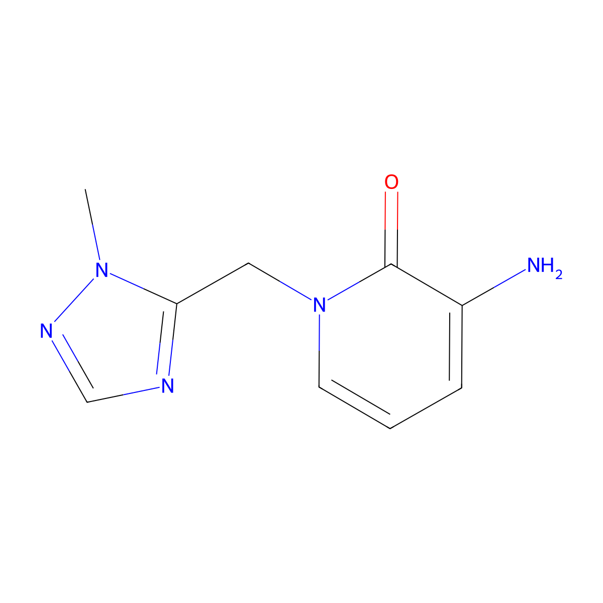 3-Amino-1-((1-methyl-1h-1,2,4-triazol-5-yl)methyl)pyridin-2(1h)-one molecular structure, CAS 1497887-91-8