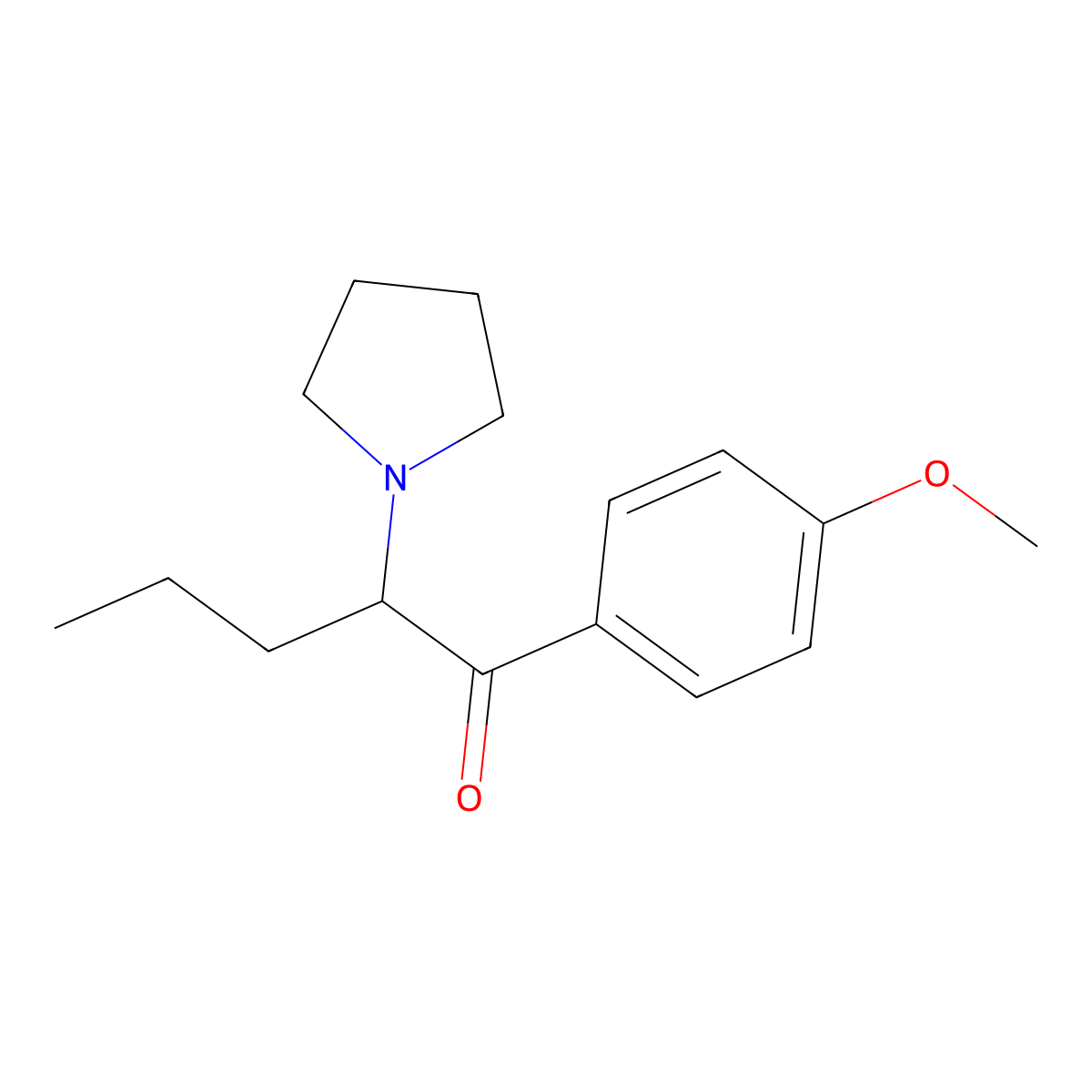 2-(Pyrrolidin-1-yl)-1-(4-methoxyphenyl)pentan-1-one molecular structure, CAS 14979-97-6