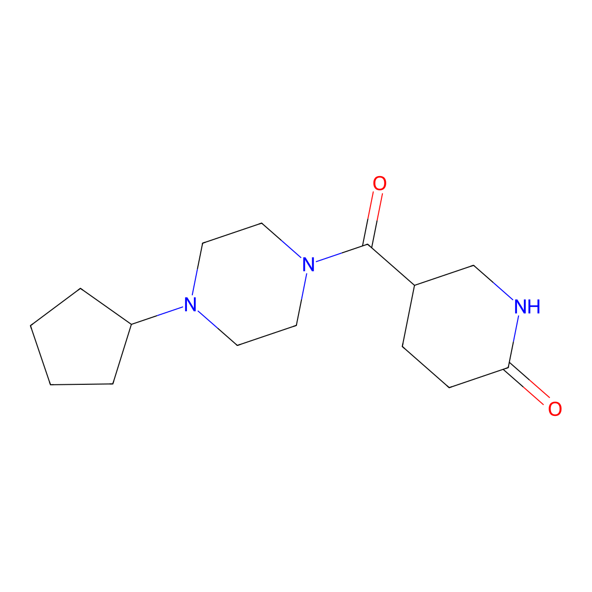5-(4-Cyclopentylpiperazine-1-carbonyl)piperidin-2-one molecular structure, CAS 1497905-76-6